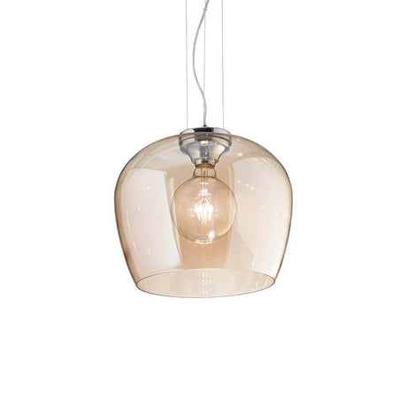 Blossom Pendelleuchte Ø 32cm in transparenter Ausführung mit Glühbirne für stimmungsvolle Beleuchtung.