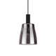 Coco-3 LED Pendelleuchte Ø 15cm in modernem Design mit schwarzem Aufhänger und schimmerndem Lampenschirm
