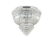 Dubai 6-light ceiling light, chrome with sparkling crystals and a sophisticated design.