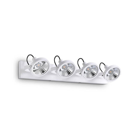 Deckenleuchte Glim 4-flammig Weiß in modernem Design mit vier schwenkbaren Strahlern.