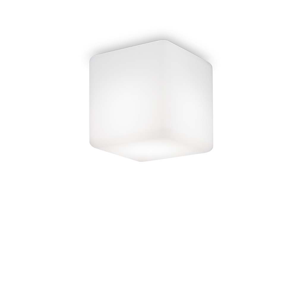 Deckenleuchte Luna Klein IP44 in Weiß mit modernem, quadratischem Design für attraktive Raumbeleuchtung.
