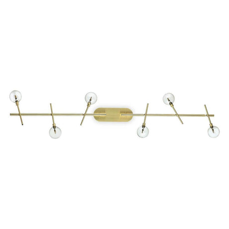 Deckenleuchte Maracas 6-flg. Messing mit schlichten Glaskugeln und elegantem Design in modernem Stil.