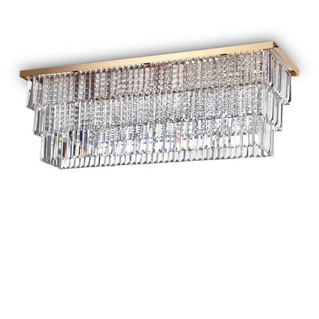 Martinez 8-light ceiling light, gold-coloured, clear - elegant ceiling light with crystal design.