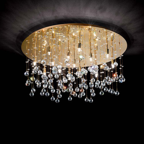 Moonlight Pl15 Oro ceiling light with sparkling crystals and gold mounting.
