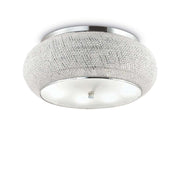 Plafonnier Pasha Pl14 Chrom - lampe de plafond élégante et moderne avec des accents en cristal et une finition chromée.