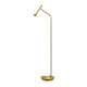 Diesis LED Stehleuchte mit Trittschalter in modernem Design, goldfarbener Lampenfuß und flexibler Leuchte.