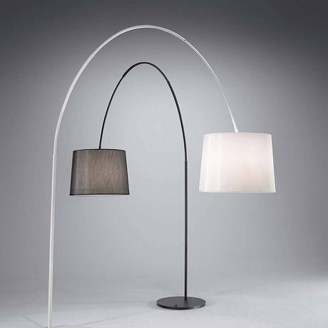 Dorsale arc floor lamp without shade 230cm, elegant floor lamp with two different shades.