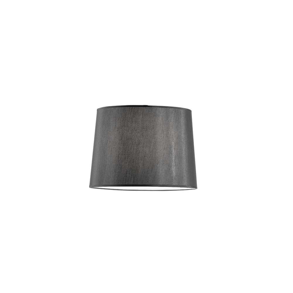 Dorsale PVC-Folienschirm in Chrom oder Stoffbezug für Bogen-Stehleuchte in elegantem Schwarz.