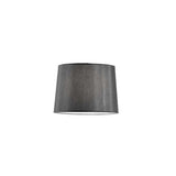 Dorsale PVC-Folienschirm in Chrom oder Stoffbezug für Bogen-Stehleuchte in elegantem Schwarz.