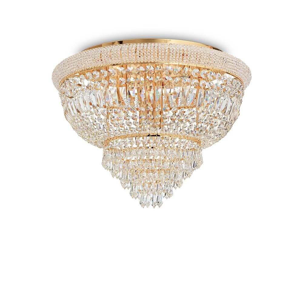 Dubai Kristall Deckenleuchte 14-flammig in elegantem Design mit funkelnden Kristallen