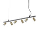 Dynamite Pendelleuchte 6-flammig Spots mit modernem Design und goldenen Leuchtspots.
