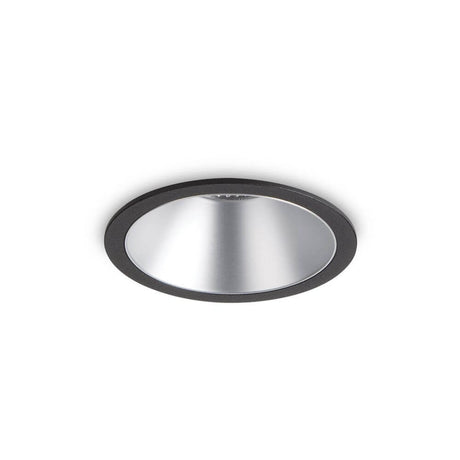 Einbaustrahler Game Round Schwarz Silber mit elegantem, runden Design aus Aluminiumspritzguss.