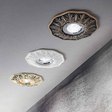 Recessed spotlight Polka White mounted on the ceiling in various designs.