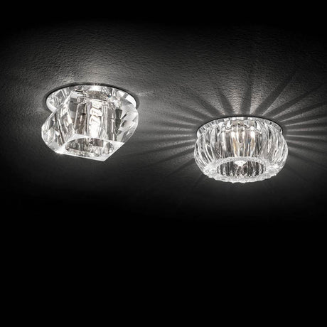 Einbaustrahler Soul-1 aus Kristall, modernes Design, ideales Licht für Wohnräume, Set bestehend aus zwei Strahlern.