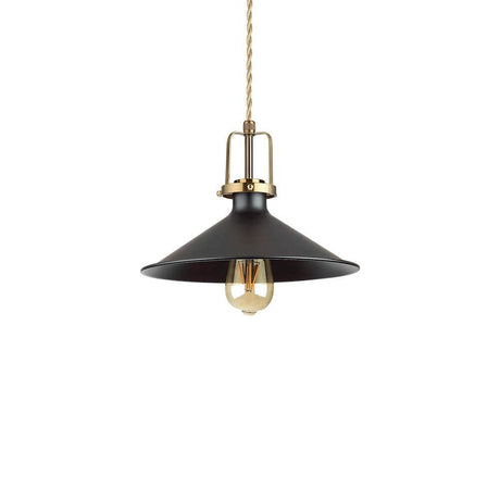 Eris pendant light with black shade and gold mounting, ideal for stylish interiors.