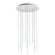 Filo LED Pendelleuchte Aufhängung mit modernen, schlichten Lichtstäben in glänzendem Design.