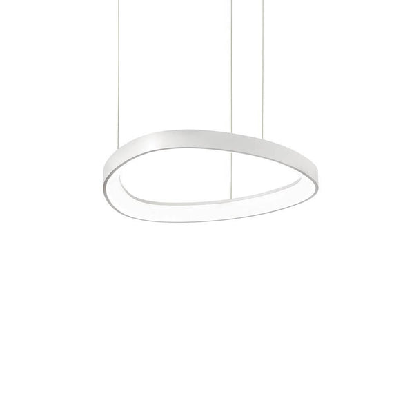Gemini LED ring pendant light in a modern, minimalist design with soft lighting.