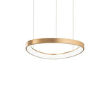 Gemini LED Ring Pendelleuchte in modernem Design mit goldfarbenem Rahmen für stilvolle Beleuchtung.
