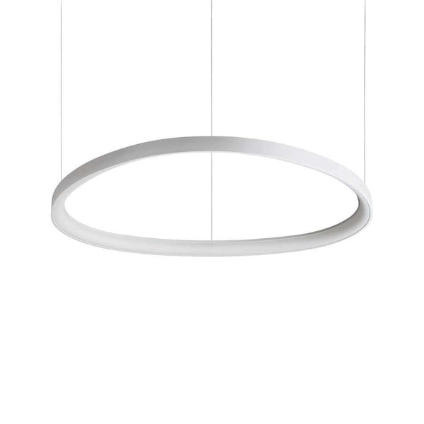 Gemini LED ring pendant light in a modern design, ideal for atmospheric room lighting.
