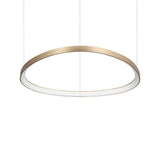 Gemini LED Ring Pendelleuchte mit elegantem goldenen Rahmen und sanftem Licht für stilvolle Innenräume.