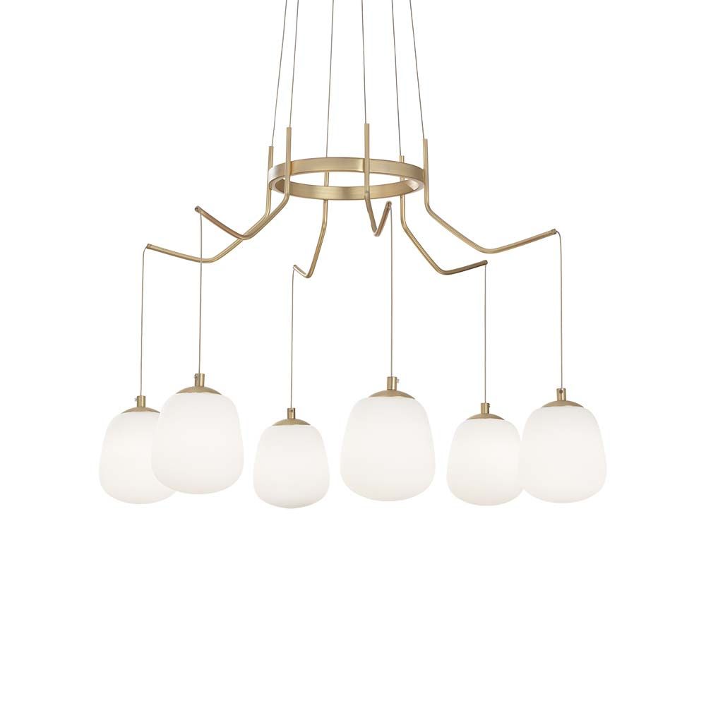 Hanging lamp Karousel 6-Flg. Brass