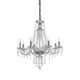 Hängeleuchte Amadeus Sp8 in elegantem Design mit Kristallakzenten und sechs Kerzenlampen.