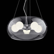 Suspension Audi-10 Sp5 transparente au design épuré avec quatre sources lumineuses élégantes.