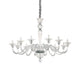 Hängeleuchte Brigitta 12-flammig Transparent, Chrom an Decke hängend, elegantes Design mit Glasdetails.