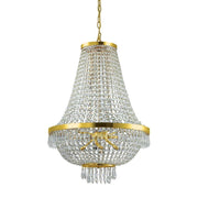 Suspension élégante Caesar Sp12 Oro en cristal et or, avec des détails scintillants pour des intérieurs élégants.