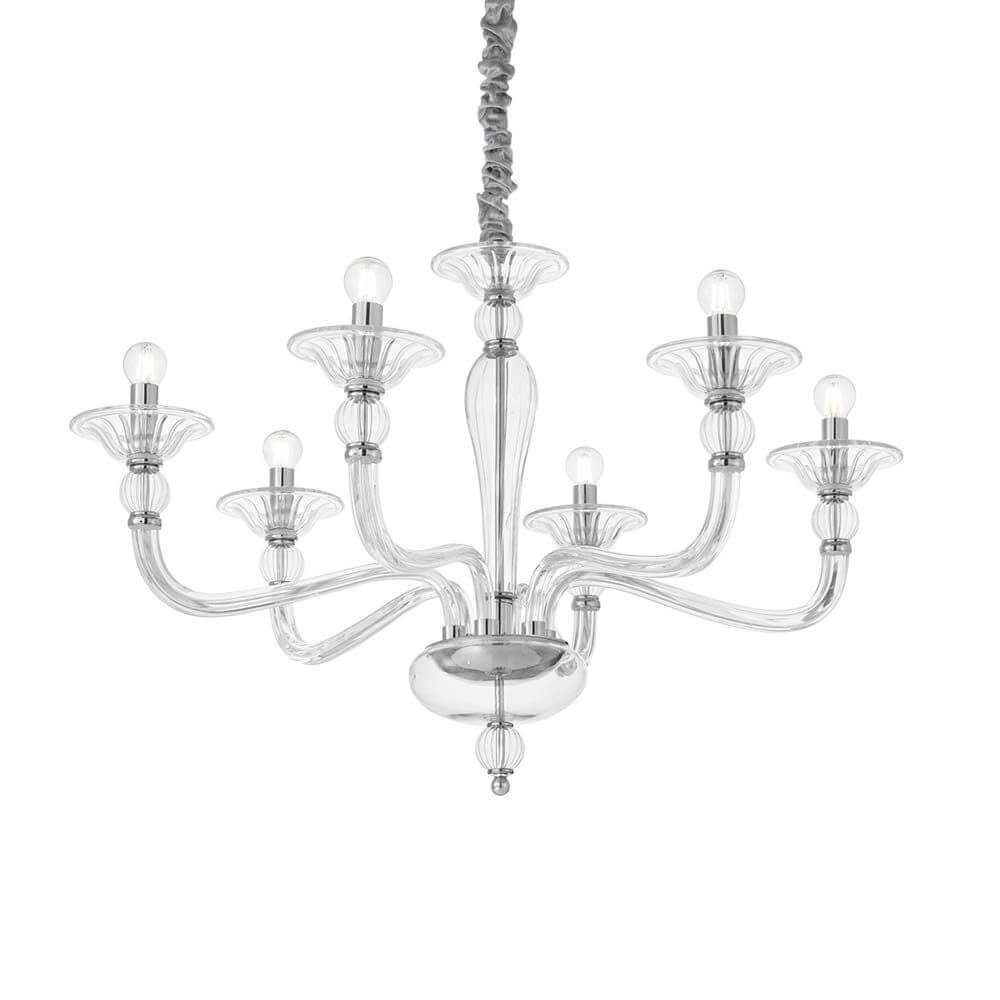 Hängeleuchte Danieli Sp6 in transparentem Design mit 9 Glühbirnen, ideal für stilvolle Innenräume.