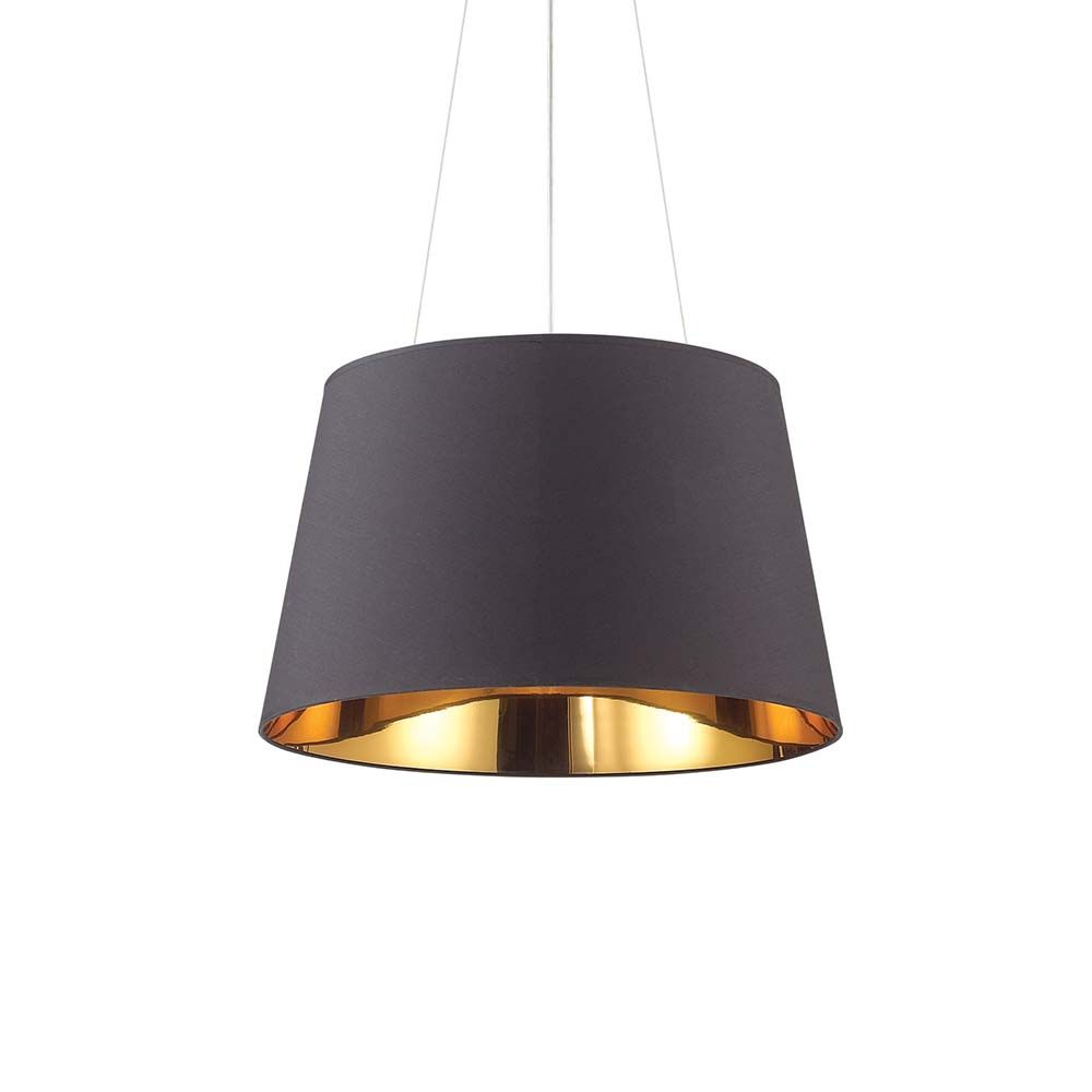 Hängeleuchte Nordik Sp4 in Schwarz mit goldenem Innenteil, ideal für stilvolle Beleuchtung.