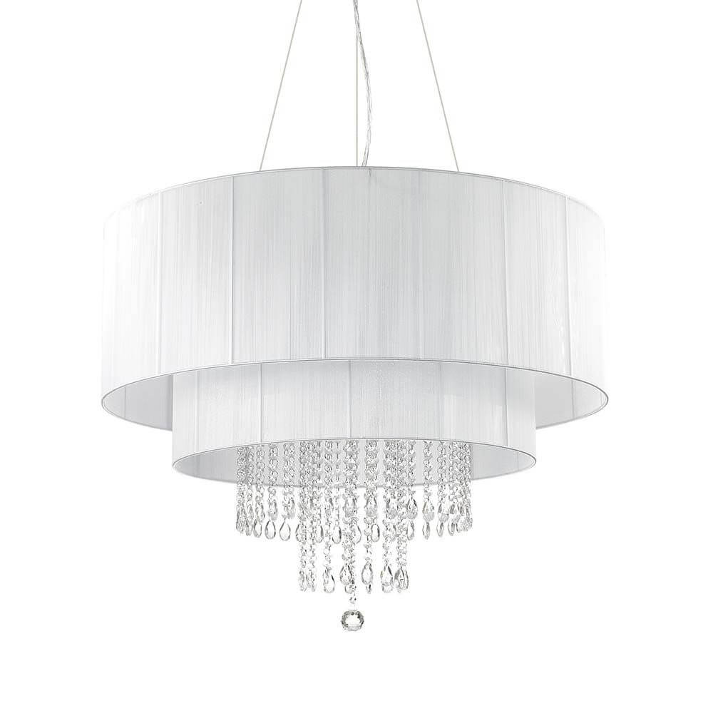 Hängeleuchte Opera Sp10 Weiß mit elegantem Design und kristallenen Akzenten.