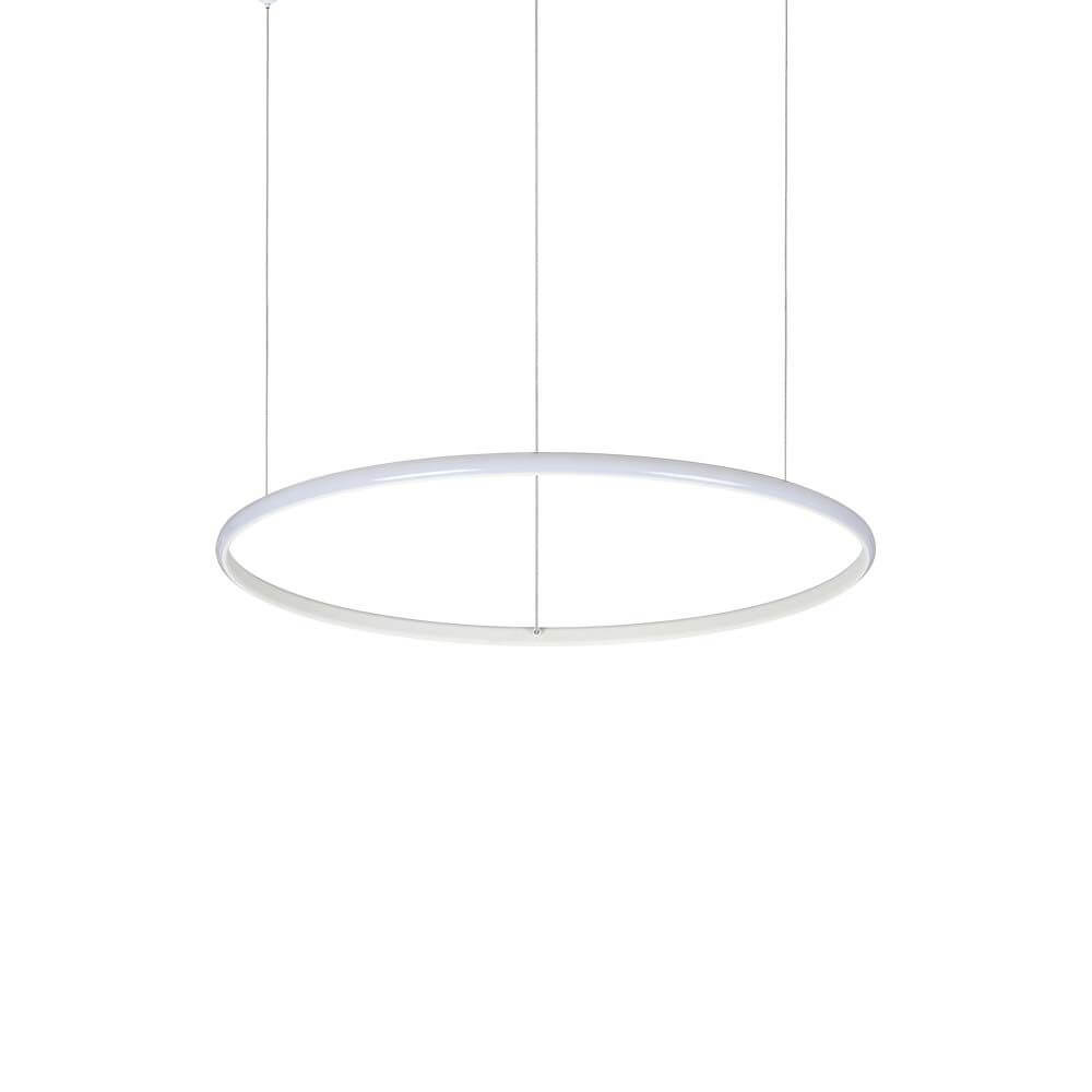 Hulahoop Pendelleuchte Weiß, moderne hängende Lampe im minimalistischen Design, Deckenleuchte für stilvolle Innenräume.
