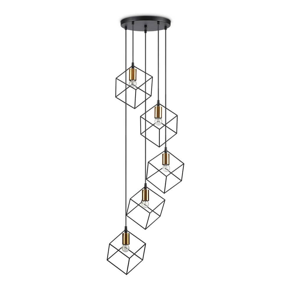 Moderne Ice Pendelleuchte 5-flammig mit geometrischen Formen und elegantem Design.