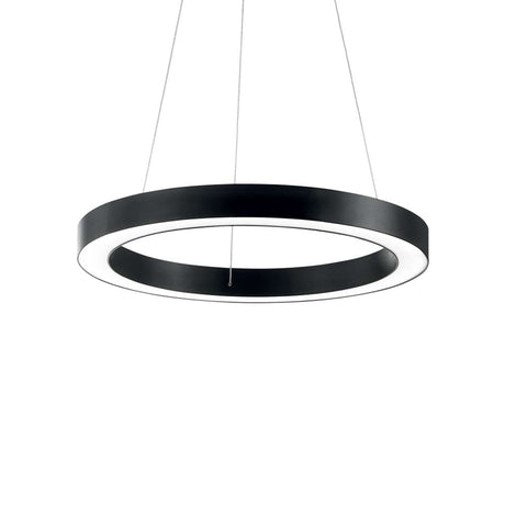 LED Oracle pendant lamp Ø 60cm black - modern black pendant lamp with an elegant ring shape.