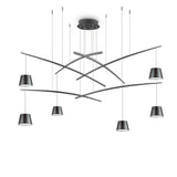 LED Pendelleuchte Fish 6-flg. Schwarz