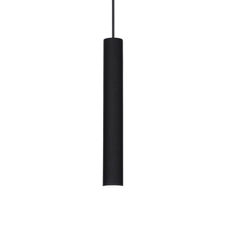 LED Pendelleuchte Tube Mittel Schwarz - elegante schwarze Hängelampe in schlanker Form.