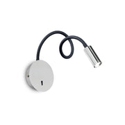 LED Wandlampe Focus-2 Chrom mit flexiblem Hals in modernem Design.