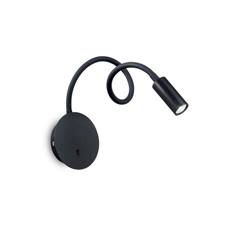 Elegante LED Wandleuchte Focus-2 Schwarz mit flexiblem Arm und minimalistischem Design.