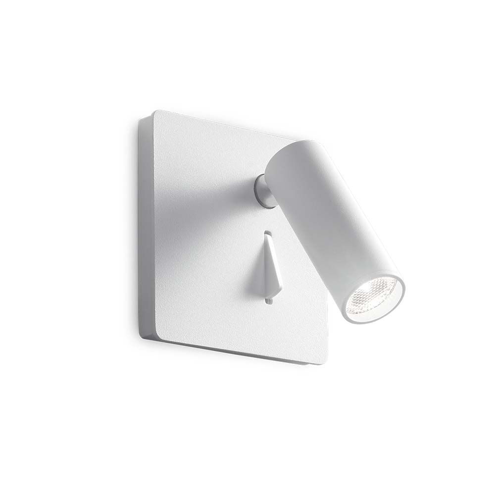 Moderne weiße Lite LED Wandleuchte mit drehbarem Leuchtkopf zur individuellen Lichtausrichtung.