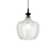Elegante Lord Glas-Pendelleuchte mit strukturiertem Glaskorpus und schwarzem Halter, ideal für moderne Interieurs.