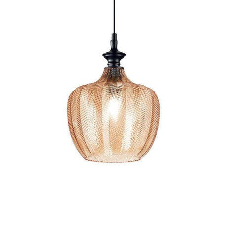 Lord glas pendel med en elegant glasstruktur og stilfuldt design til moderne interiør.