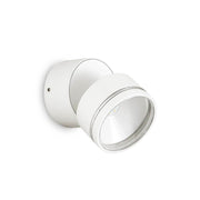 Omega LED outdoor wall spotlight in elegant white, perfect for outdoor areas and garden lighting.