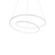 Oz LED Pendelleuchte Ø 60cm mit zwei geschwungenen Ringen in modernem Design.