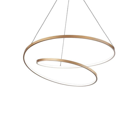Oz LED Pendelleuchte Ø 60cm in modernem Design mit geschwungenen Lichtkreisen.