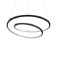 Elegante Oz LED Hängeleuchte mit zwei konzentrischen Ringen in Schwarz und Weiß, ideal für moderne Innenräume.