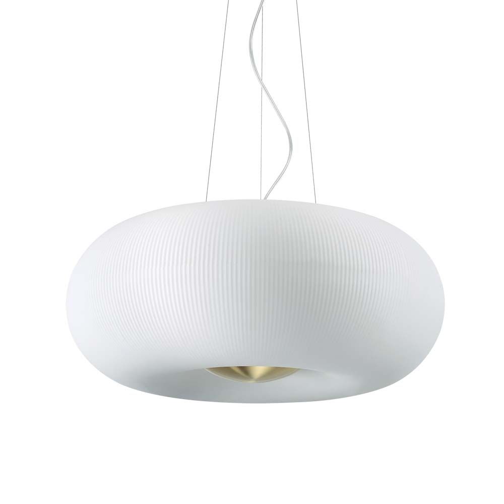 Arizona pendant light 5-bulb white, satin brass