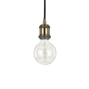 Pendant light Frida Burnished in an elegant design with a clear glass body and antique metal fitting.