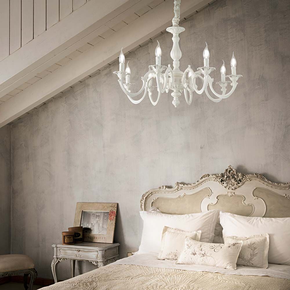 Pendant lampe Justine 6-FLG. Blanc
