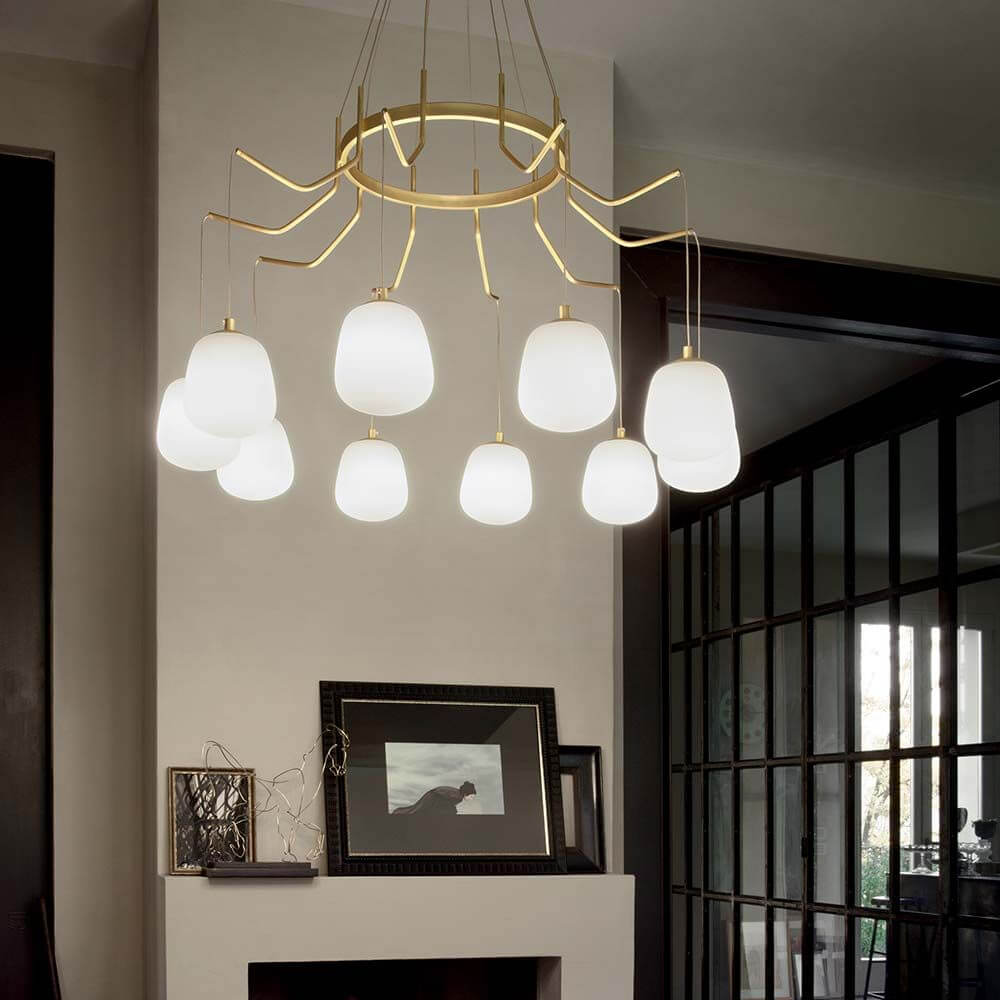 Pendant Lamp Carousel 10-Flg. Mässing